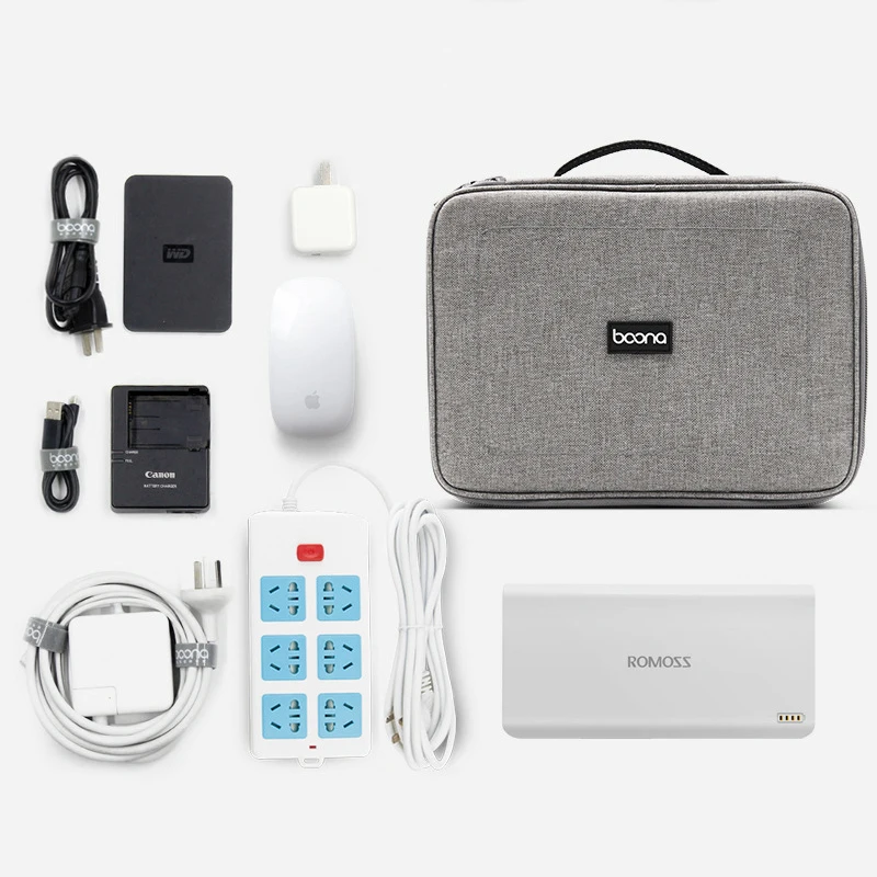 Многофункционална цифрова чанта за съхранение на TUUTH, USB-кабел за предаване на данни, кабели за слушалки, писалка, Банка Захранване, Организатор, преносим пътен комплект, калъф2