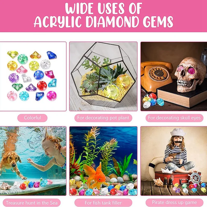 Играчки за басейна със скъпоценни камъни за гмуркане, цветен диамант камък от съкровището, пиратски сандък, летен комплект подводни камъни за деца1
