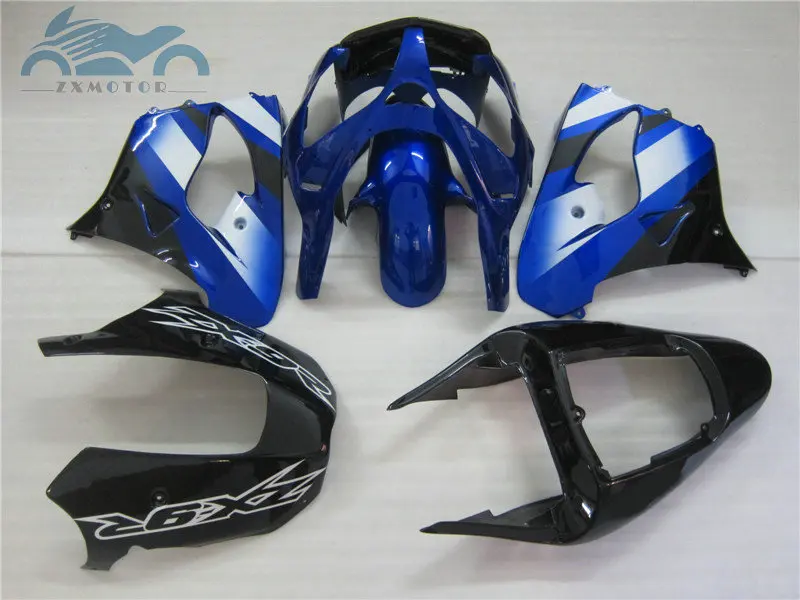 Комплекти за мотоциклетни обтекателей за Kawasaki Ninja ZX9R Комплект обтекателей 2002 2003 ZX-9R 02 03 син черен ABS пластмаса пътни състезателни комплекти0