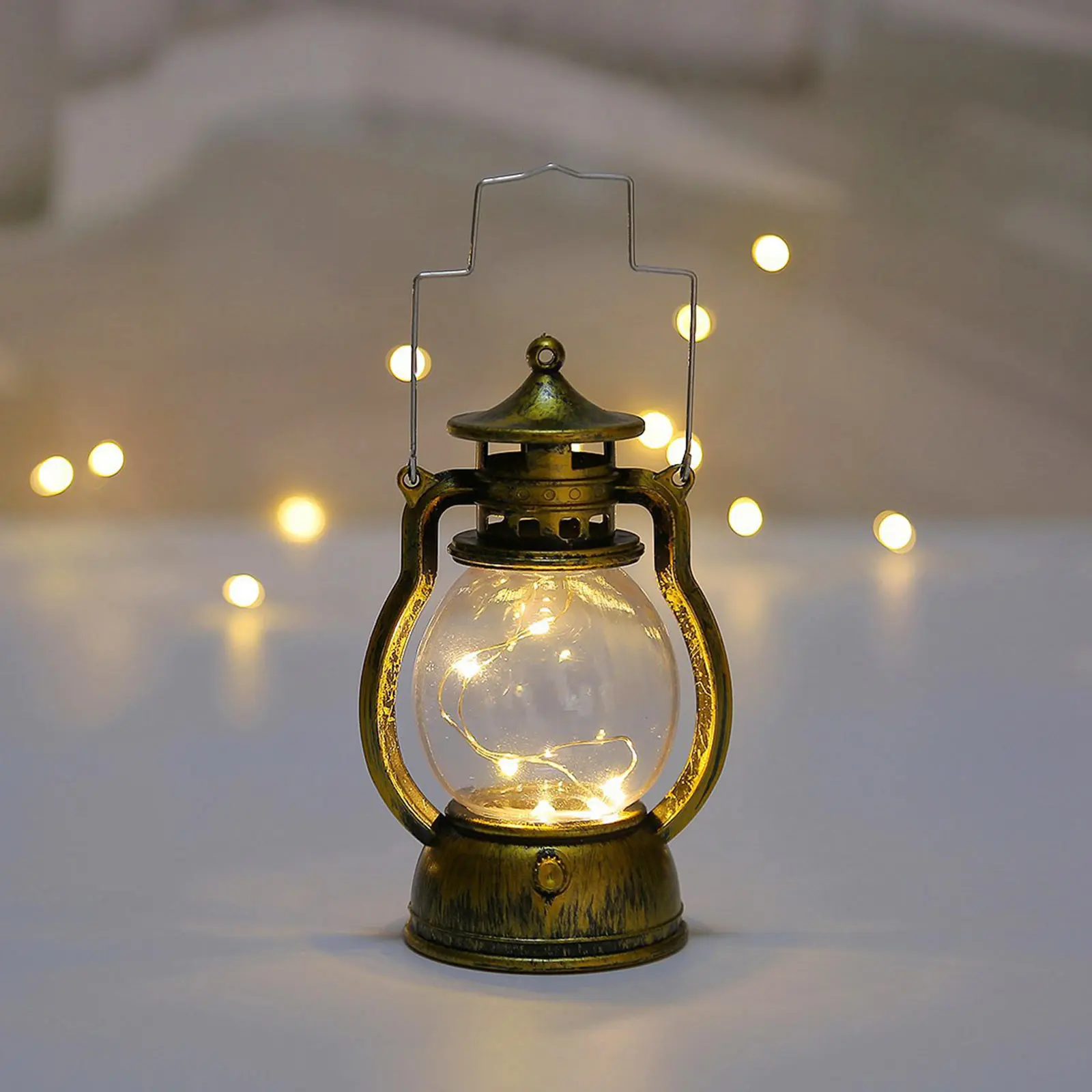 Ретро Фенер Ретро Дизайн LED Подвесная Маслена Лампа На Батерии Декоративна за Начало на Празника Коледни Подаръци0
