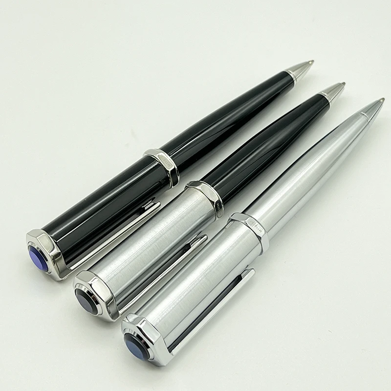 Луксозна химикалка писалка LAN CT Classic Octagon, Черен Сребристо-златна скоба С Плавно писане сериен номер1