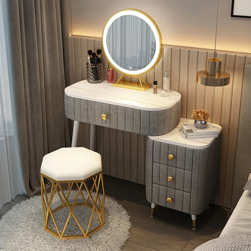Модерни гардероби, Тоалетка с огледало, Шкафове за дневна, чекмеджета, Маса за грим, Луксозно обзавеждане за шкафа Toaletka Z Lustrem2