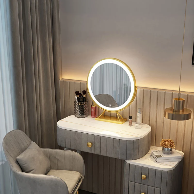 Модерни гардероби, Тоалетка с огледало, Шкафове за дневна, чекмеджета, Маса за грим, Луксозно обзавеждане за шкафа Toaletka Z Lustrem5