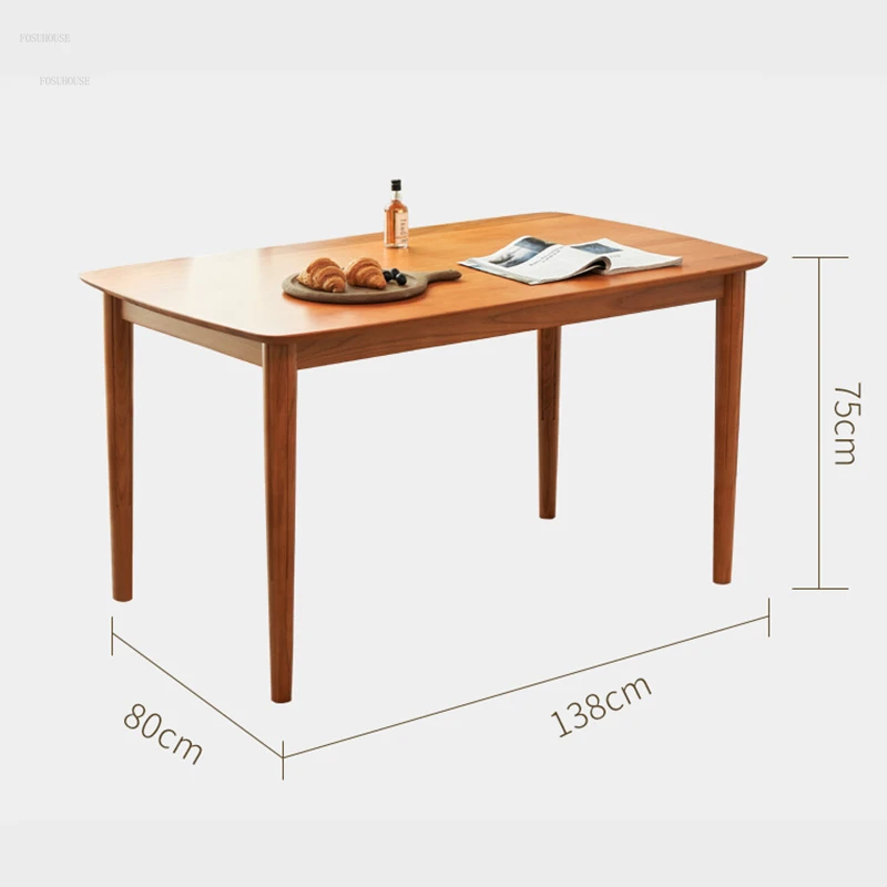 Модерни маси от масивна дървесина, Обикновен ротанговый маса, Домашен маса за хранене, Комбинация от стола, японската мебели за малък апартамент5