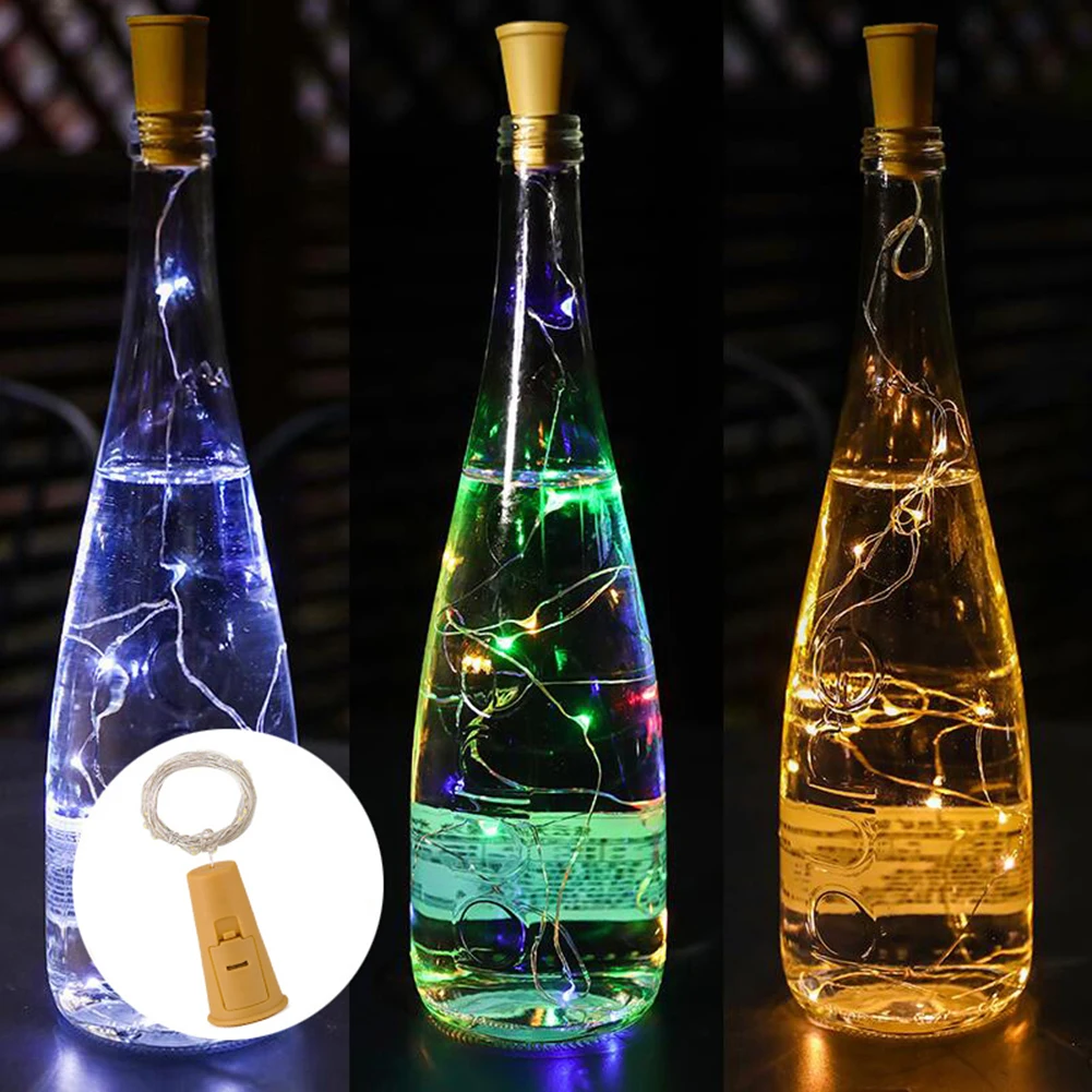 Осветителни тела за бутилки вино с тапа-5 режима за настройка на яркост с таймер, 20 led осветителни тела за бутилки със запушалка на батерии, САМ led страхотна лампа-венец1