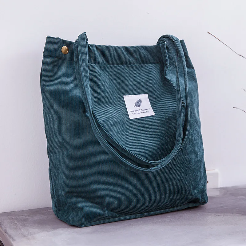 Дамски вельветовая пазарска чанта, дамски холщовая чанта през рамо, опазването на Околната среда чанта за съхранение, за Многократна употреба Сгъваеми Еко чанти за хранителни стоки3