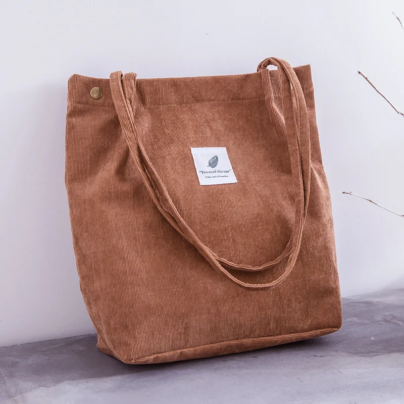 Дамски вельветовая пазарска чанта, дамски холщовая чанта през рамо, опазването на Околната среда чанта за съхранение, за Многократна употреба Сгъваеми Еко чанти за хранителни стоки5