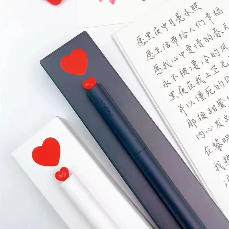 Гел химикалка Kaco Сърце с винт за попълване, креативна химикалка за подпис, подарък кутия за любов, подарък за влюбени1