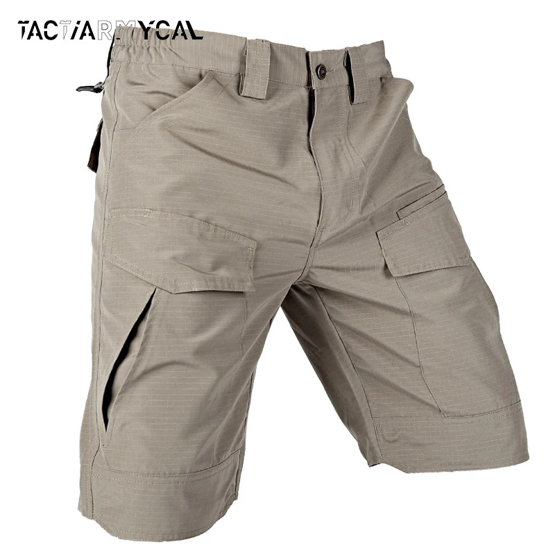 Мъжки летни бързо съхнещи къси панталони, тактически панталони-карго с множество джобове, мъжки износоустойчиви панталони Tactic, ежедневни риболов на открито0