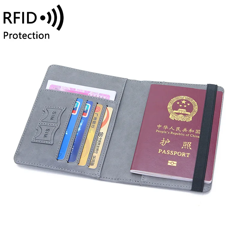 Корици за паспорти от изкуствена кожа за мъже и жени, притежател на паспорт с кредитна карта, калъф за чантата си, защитен калъф4