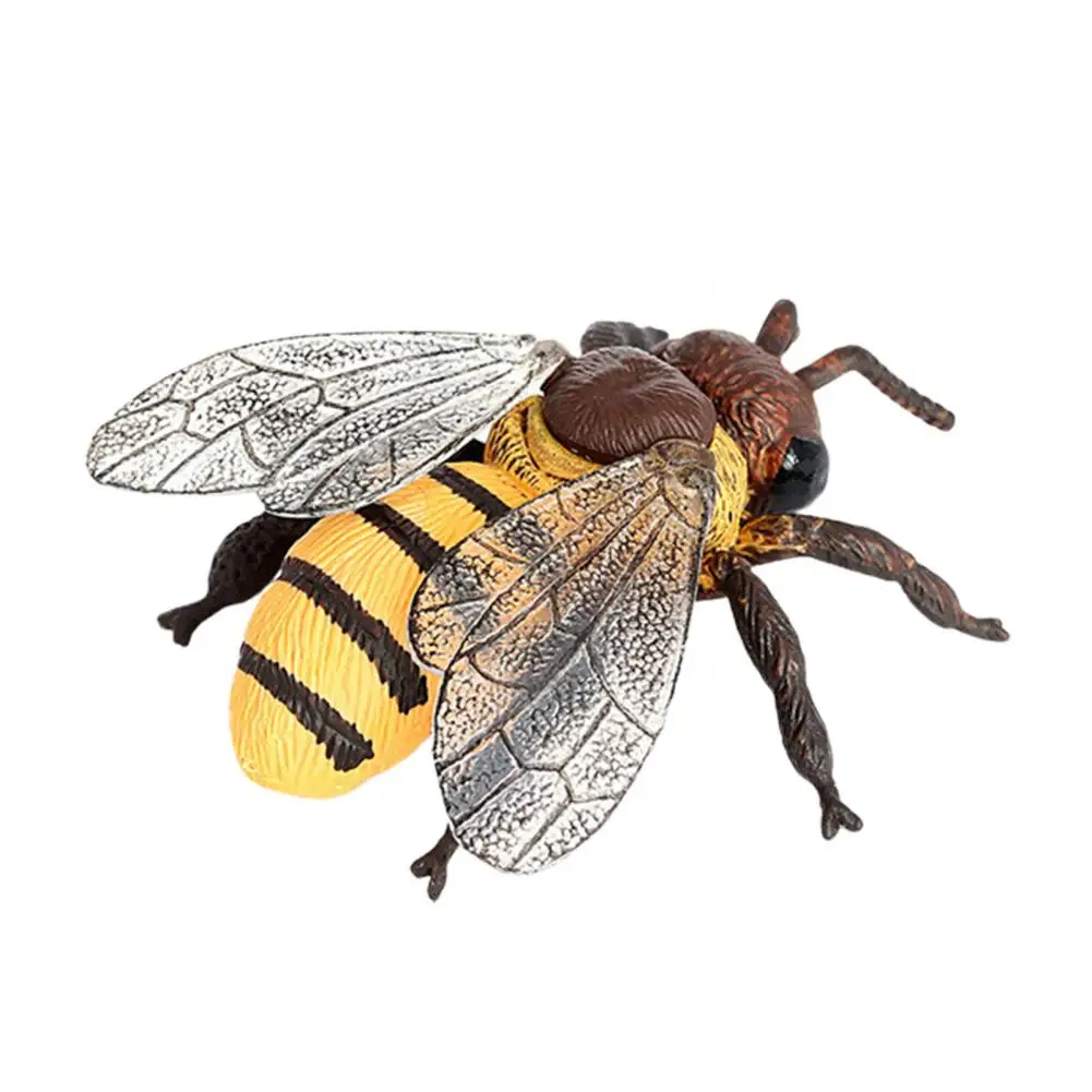 Интересен модел на пчели, оси Компактен модел медоносной пчелите Малки детайли Миниатюрна фигурка на животно Модел пчели, оси Декоративен Орнамент0