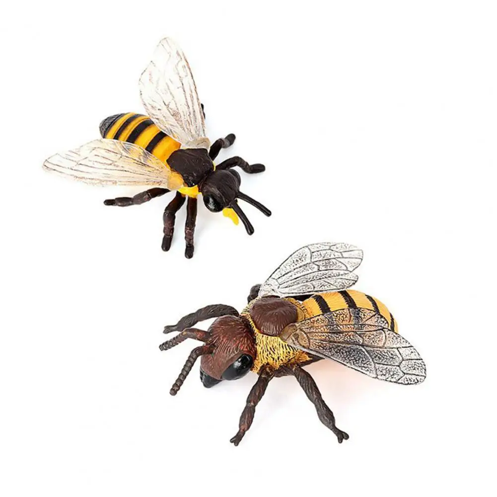 Интересен модел на пчели, оси Компактен модел медоносной пчелите Малки детайли Миниатюрна фигурка на животно Модел пчели, оси Декоративен Орнамент4