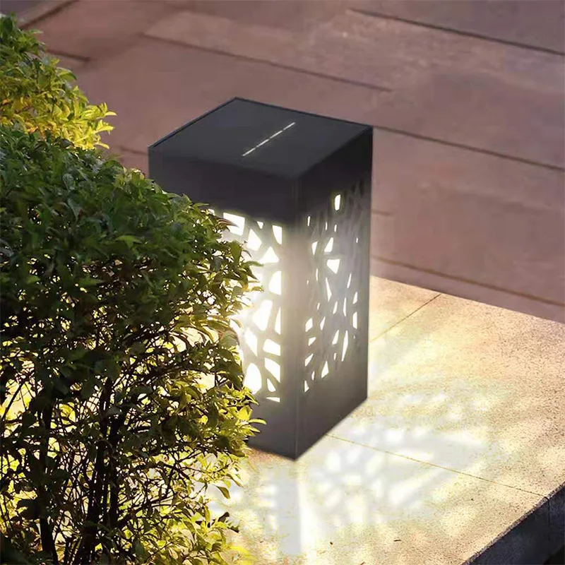Led прожекторите на слънчевата колона, лампа за слънчева батерия, водоустойчив външен стенен монтаж, лампа за вили, озеленяване на вътрешен двор, интериор на градина5