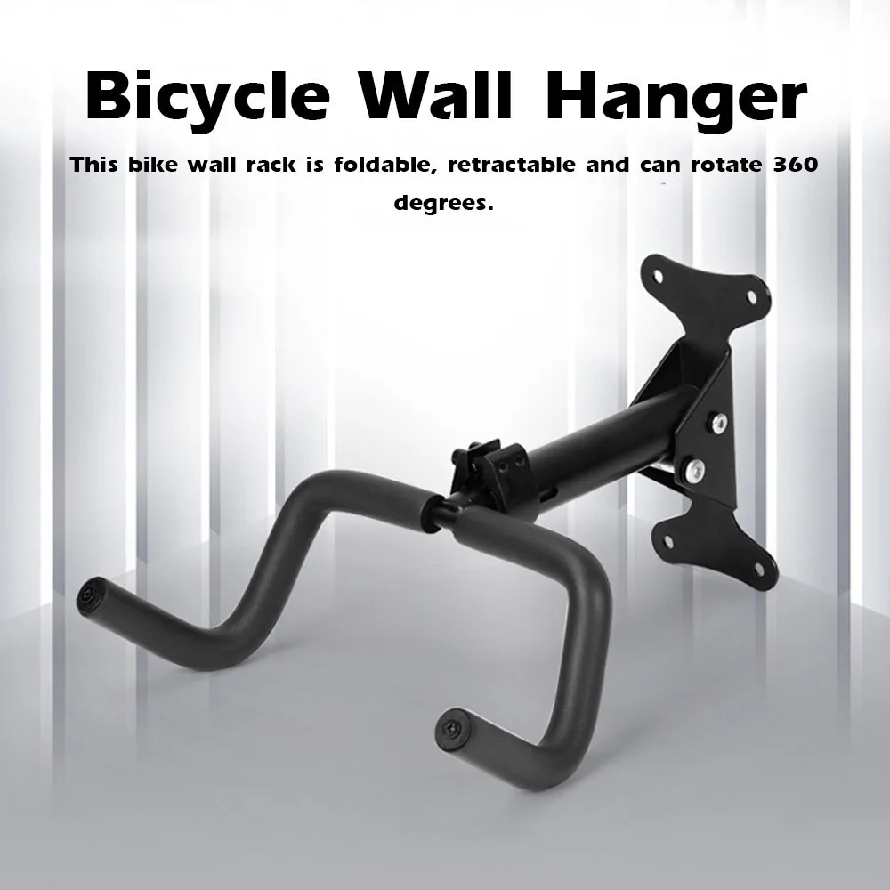 Велосипедна стенни закачалка за планински велосипед, Стенни закачалка с двойна кука, Сгъваема телескопична стойка за демонстрация на велосипеди, Сгъваеми, с монтиран на стената кука0