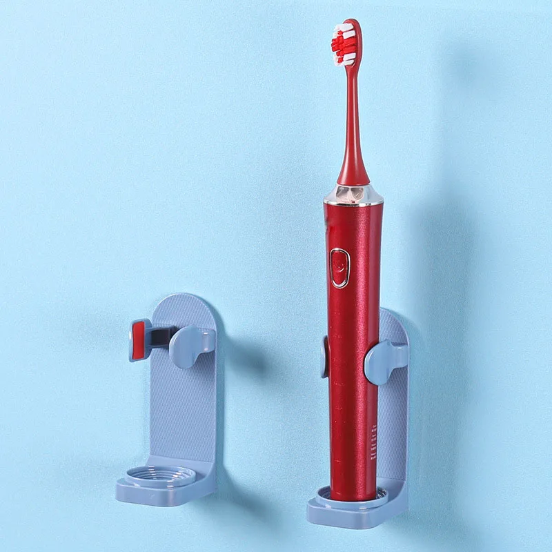 Титуляр електрическа четка за зъби Поставка-органайзер за четка за зъби Залепваща стойка Аксесоари за стенен монтаж в банята Спестяване на пространство0