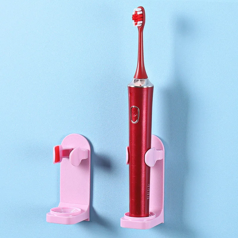 Титуляр електрическа четка за зъби Поставка-органайзер за четка за зъби Залепваща стойка Аксесоари за стенен монтаж в банята Спестяване на пространство1
