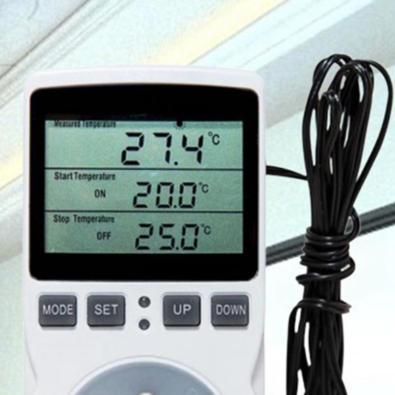 3X Дигитален регулатор на температурата, Термостат, един конектор, таймер за отопление и охлаждане на дома оранжерии, Великобритания, щекер4