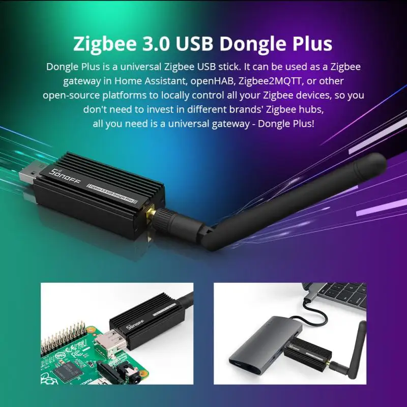 Нов SONOFF ZB Dongle-E USB Dongle Plus ZigBee 3.0 Безжичен Мрежов портал на Zigbee ZHA Zigbee2MQTT, Предварително прошитый Като рутер ZigBee4