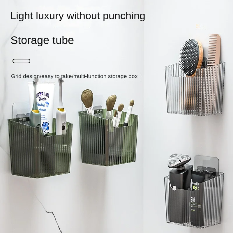 Тоалетна: четка за зъби, паста за зъби, държач за гребени, без перфорация за баня, монтиран на стената тоалетна чиния, мивка, чекмедже за съхранение на самобръсначки2