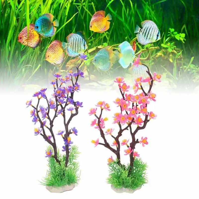 Имитация на цветята оформяне на аквариума, Изкуствен Пейзаж, Растения Аквариум за декор на аквариум1