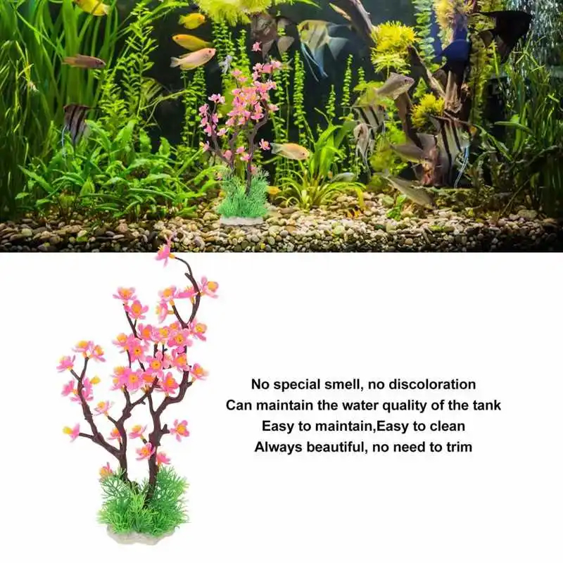 Имитация на цветята оформяне на аквариума, Изкуствен Пейзаж, Растения Аквариум за декор на аквариум2