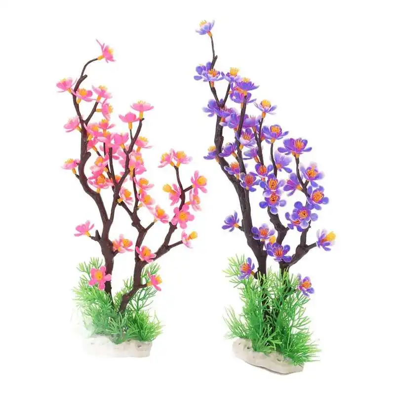Имитация на цветята оформяне на аквариума, Изкуствен Пейзаж, Растения Аквариум за декор на аквариум5