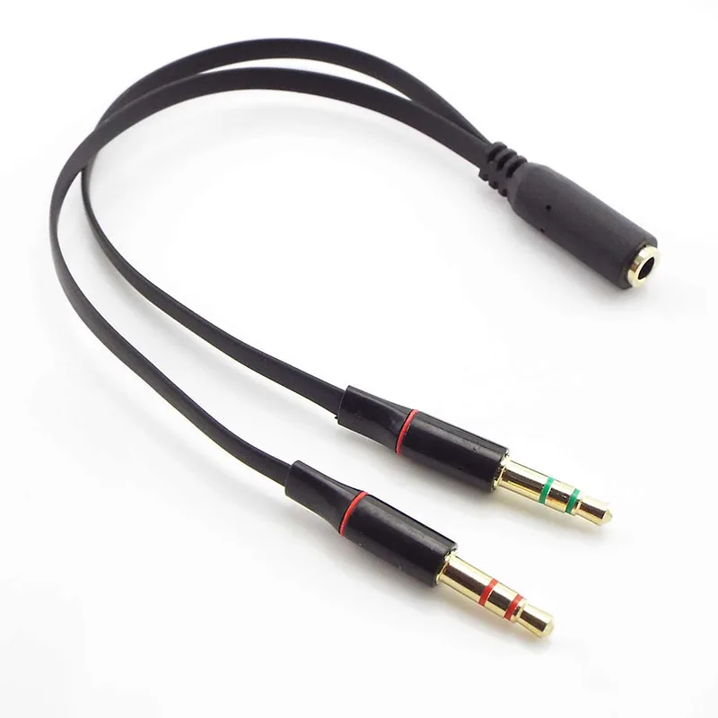 3,5 мм стерео мъжки Кабел-адаптер за слушалки Слушалки Y-образна ивица aux аудио Женски на 2 мъжки съединител за микрофон сплитер за телефон PC0