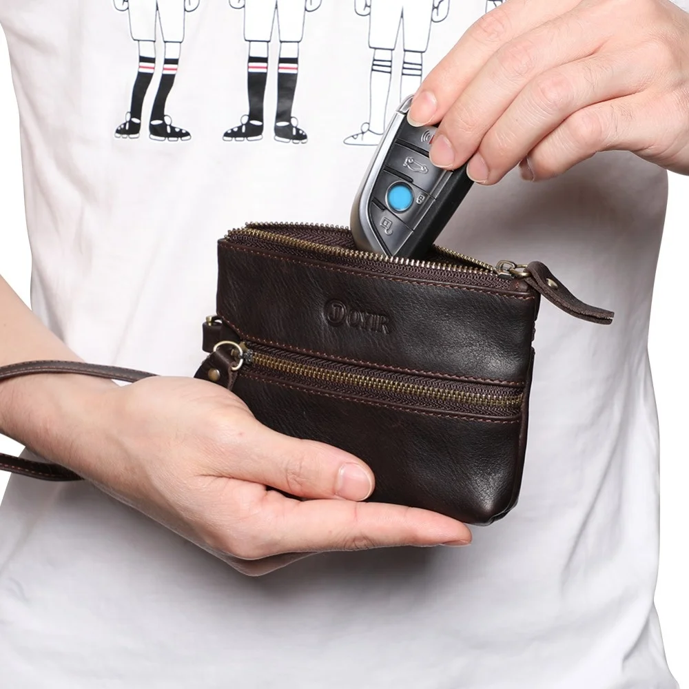 Ретро мъжки ключодържател от естествена кожа, калъфи за ключове, чанта за ключове, мъжки портфейл за ключове, малък портфейл за монети, чантата за мъже5