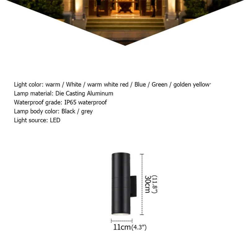 БЪНИ уличен led монтиран на стената лампа, кръгла супер ярки водоустойчив халба бира за двор, креативни декоративни елементи за веранда, градина, вила5
