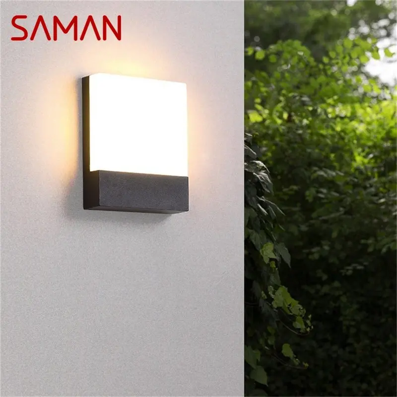 На улицата, с монтиран на стената лампа SAMAN, модерна водоустойчива led лампа за двор, за дома, веранди, тераси, вила0