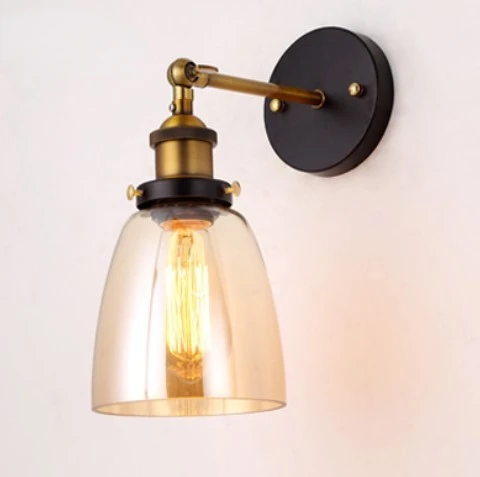 Таванско помещение Реколта промишлени стенни лампи Edison с прозрачни стъклени абажуром, старинни медни стенни тела от 110 и 220 за спални3