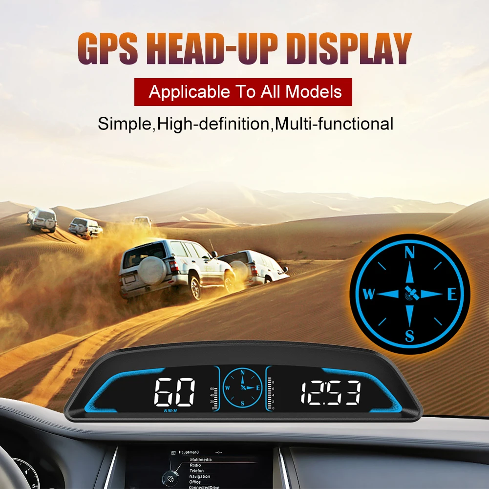 G2 Универсален Автоматичен OBD2 HUD GPS Централен дисплей Скоростомер, Километраж Компас Проекторът на предното стъкло Превишена скорост Умора Аларма шофиране0