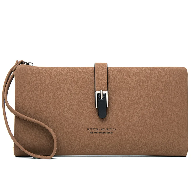 Дълъг портфейл женски есенно-зимния чисто нов лаптоп в чантата си джоб, с матирана закопчалка, дамски проста ръчна чанта5