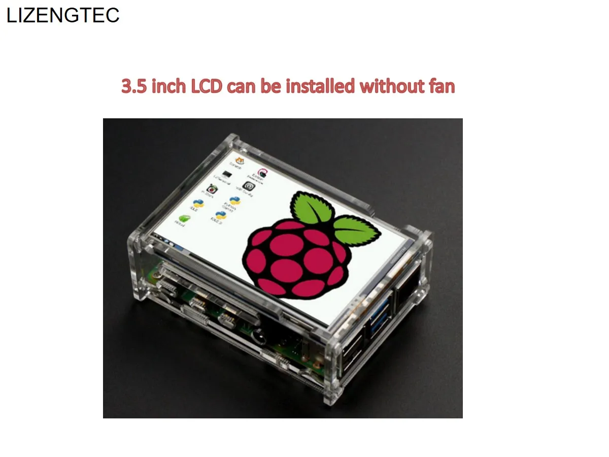 Универсален прозрачен акрил калъф LIZENGTEC Raspberry Pi 4B с вентилатор и монтиране на стена за камерата3