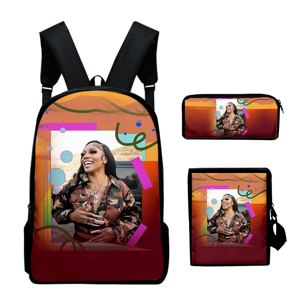 Раница GloRilla Rapper, комплекти от 3 теми, дамски чанти на рамо, раница Унисекс чанта с цип, уникална чанта-молив, чанти в разговорния стил 20235