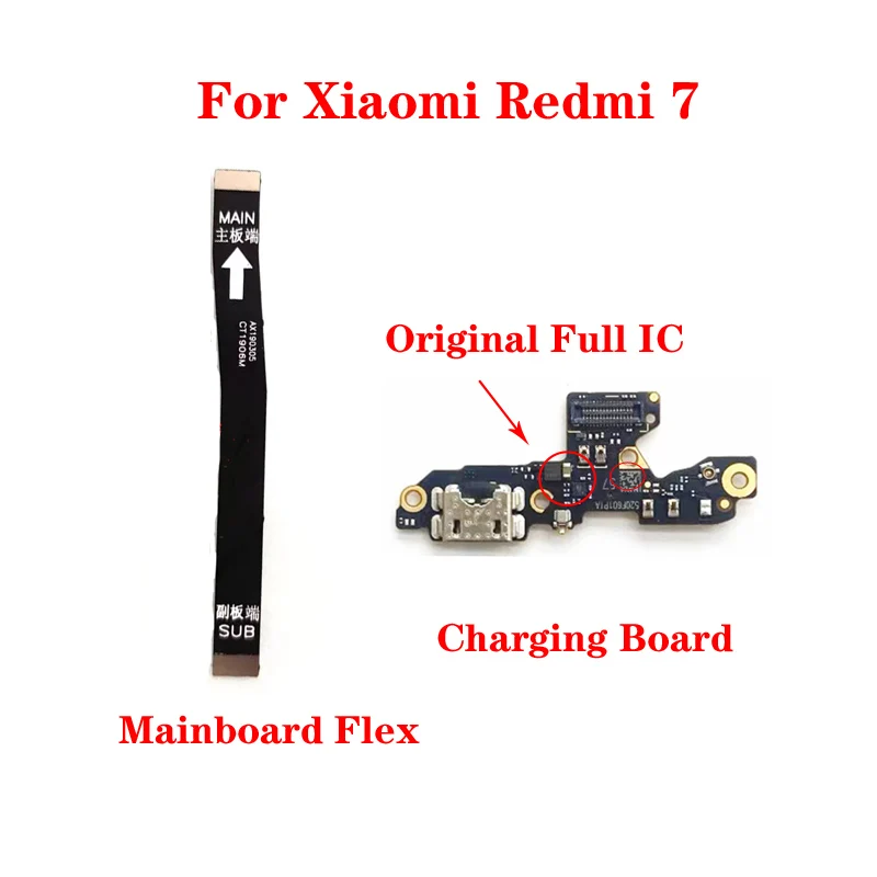Оригинален USB конектор-докинг станция за зареждане, дънна платка, гъвкав кабел, карта с микрофон за Xiaomi Redmi 70