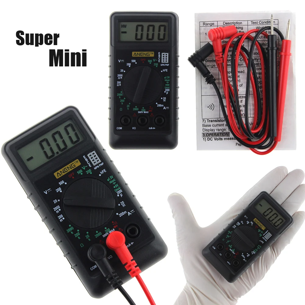 Мини-мултицет, измерване на ac/dc, среднеквадратичный преносим мултицет, машина за висока точност индикатор за ниско ниво на зареждане на батерията за консумативи електрозахранване2