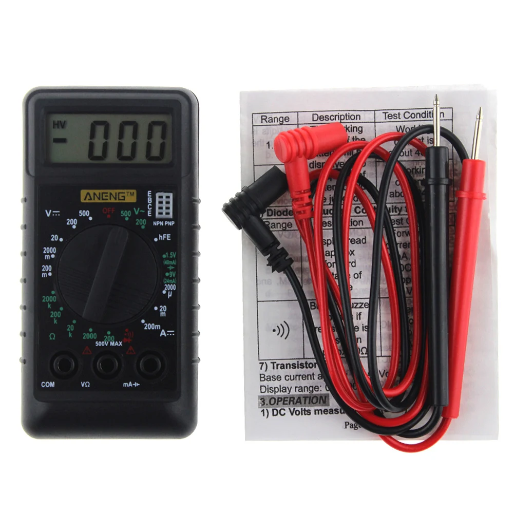 Мини-мултицет, измерване на ac/dc, среднеквадратичный преносим мултицет, машина за висока точност индикатор за ниско ниво на зареждане на батерията за консумативи електрозахранване5