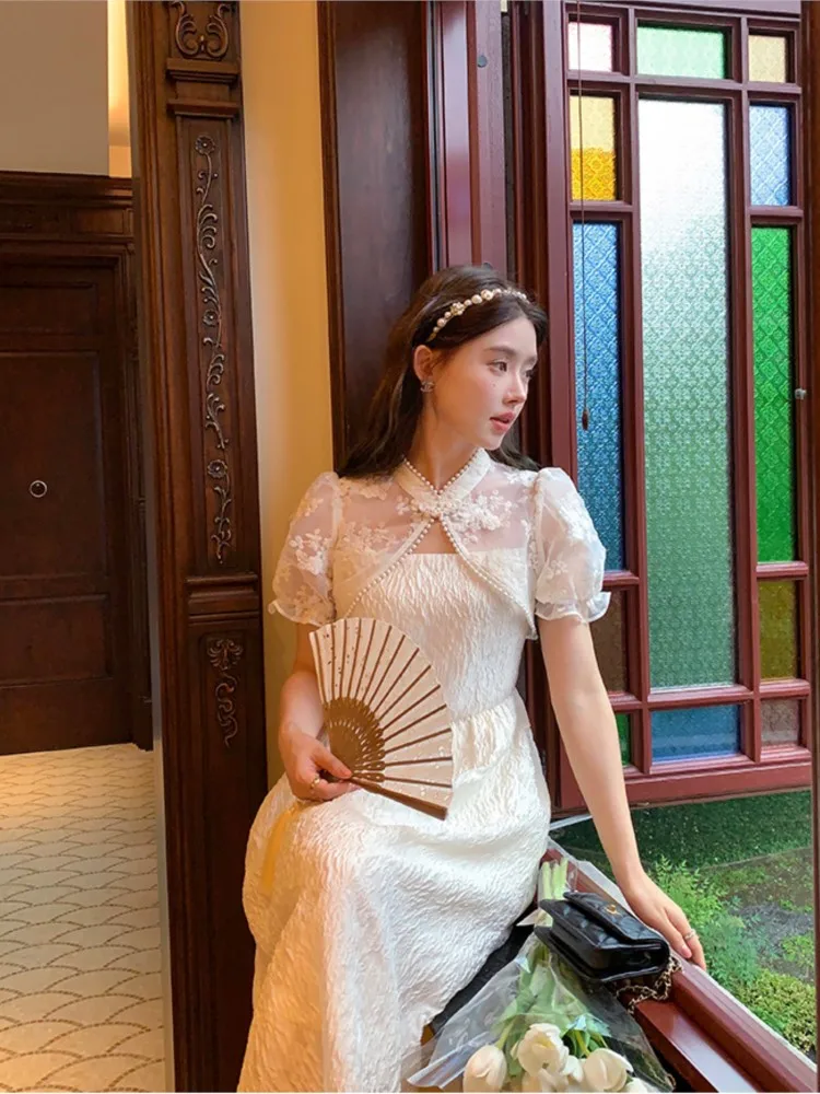 Женският елегантен комплект миди-рокля от две части, винтажное лятно нова рокля на спагети презрамки, сексуална облегающая дрехи за бала в корейски стил, празнична рокля Vestidos3
