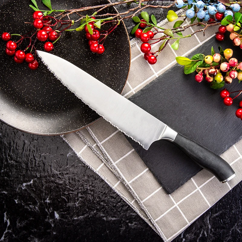 Нож на главния готвач от неръждаема стомана за рязане на месо от Кухненски Ножове, Инструменти за готвене помощта на Назъбен нож за замразено Месо0
