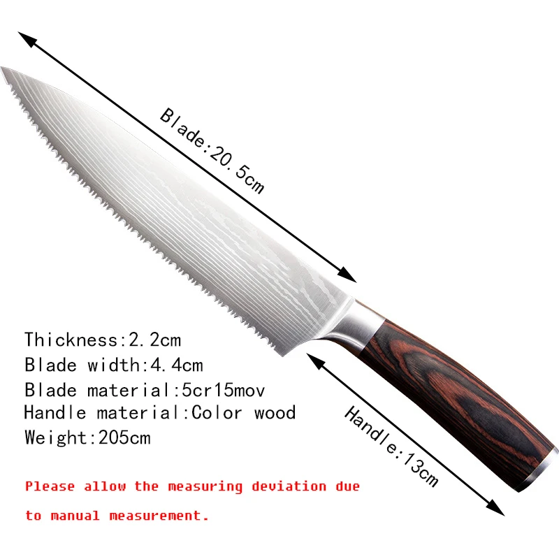 Нож на главния готвач от неръждаема стомана за рязане на месо от Кухненски Ножове, Инструменти за готвене помощта на Назъбен нож за замразено Месо1