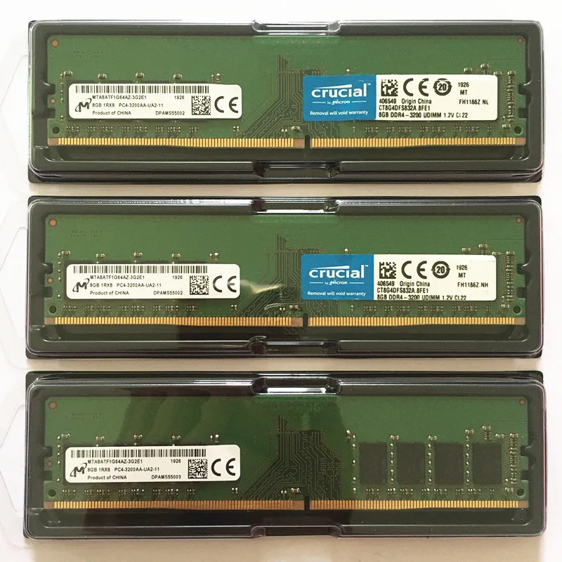 Десктоп оперативна памет Micron ключова ddr4 8gb 3200 Mhz memoria DDR4 8GB 1RX8 PC4-3200AA-UA2-11 DDR4 8GB 3200 настолни RAM памет5
