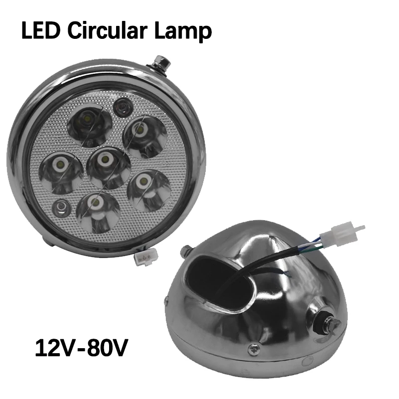 12 В-80, 6 топки, led кръгли фара, 5 инча, led кръгла лампа за Citycoco, аксесоари за електрически скутер0