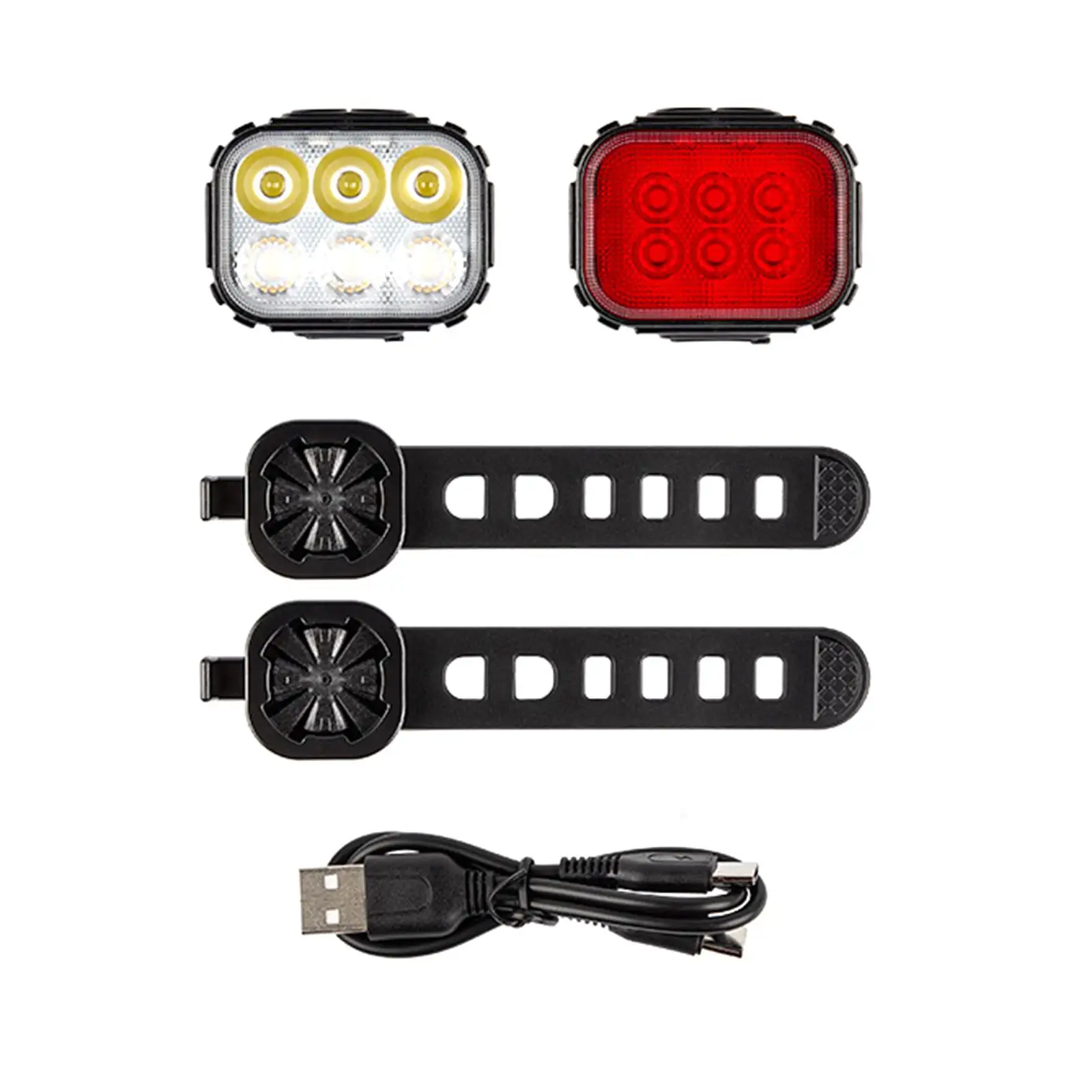 Комплект led светлини, велосипедна фаровете, задна светлина, USB-кабел за колоезденето1