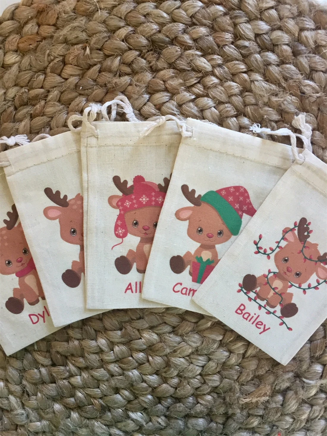 20 парчета детски чанти за Коледно парти/Подарък чанти с елени в асортимент/ Персонални чанти за празнични предложения0