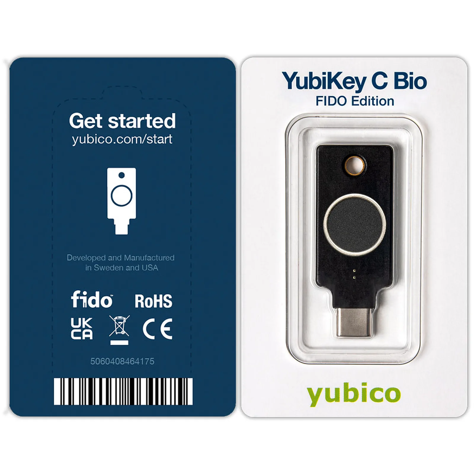 Yubico Yubikey C BIO USB-C, WebAuthn, FIDO2 CTAP1, FIDO2 CTAP2, Универсален 2-ри фактор (U2F)2