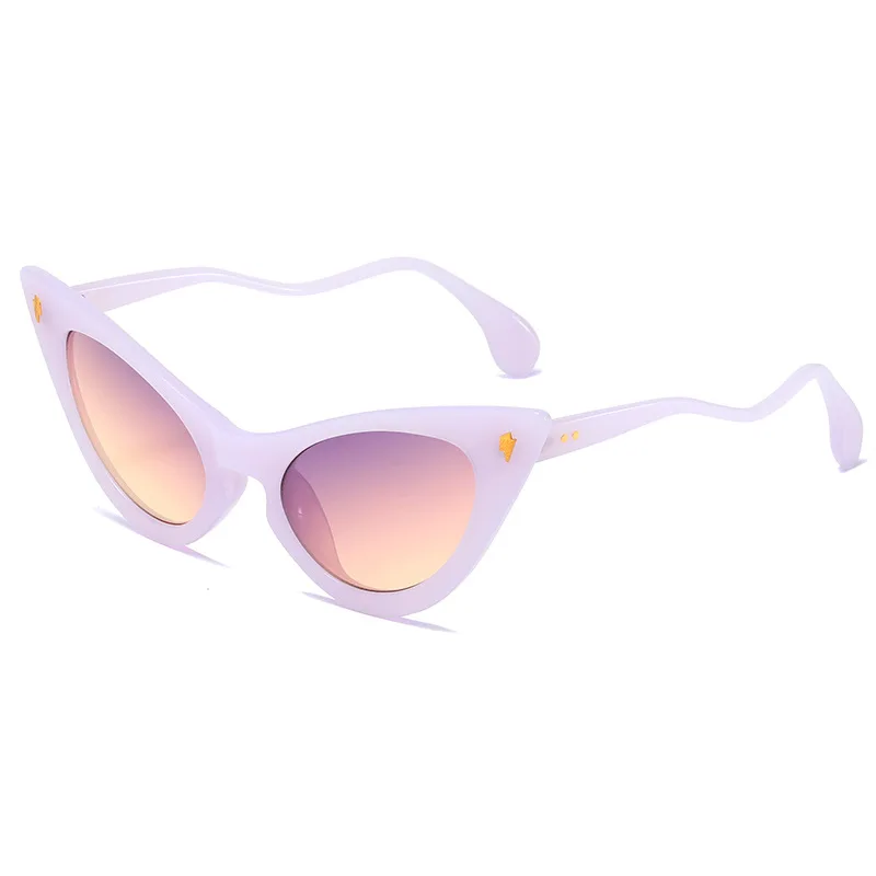 Vintage Слънчеви Очила Дамски Модни Слънчеви Очила на Вълните Очила с UV400 Очила CatEye Очила Луксозни Очила Градиентных Нюанси Очила0