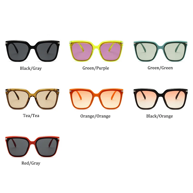 Прозрачни зелени летни дамски слънчеви очила, модерен реколта квадратни желеобразные многоцветни нюанси за жени, слънчеви очила, елегантни очила5