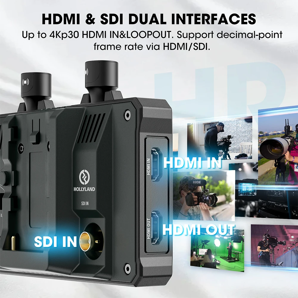 Hollyland Mars M1 5,5 4K Безжичен монитор с прехвърлянето на видео и е съвместим с HDMI Предавател, Приемник Помещение Поле монитор2