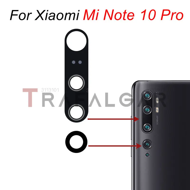 Стъкло Обектив на Задната Камера за Обратно виждане За xiaomi Mi Note 10 Lite Pro Note10 Смяна + залепваща стикер M2002F4LG M1910F4G2